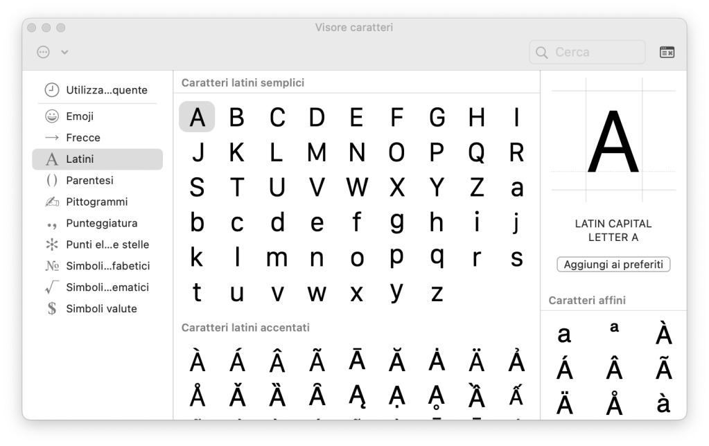 visore caratteri macos, emanuele secco scrittore e copywriter