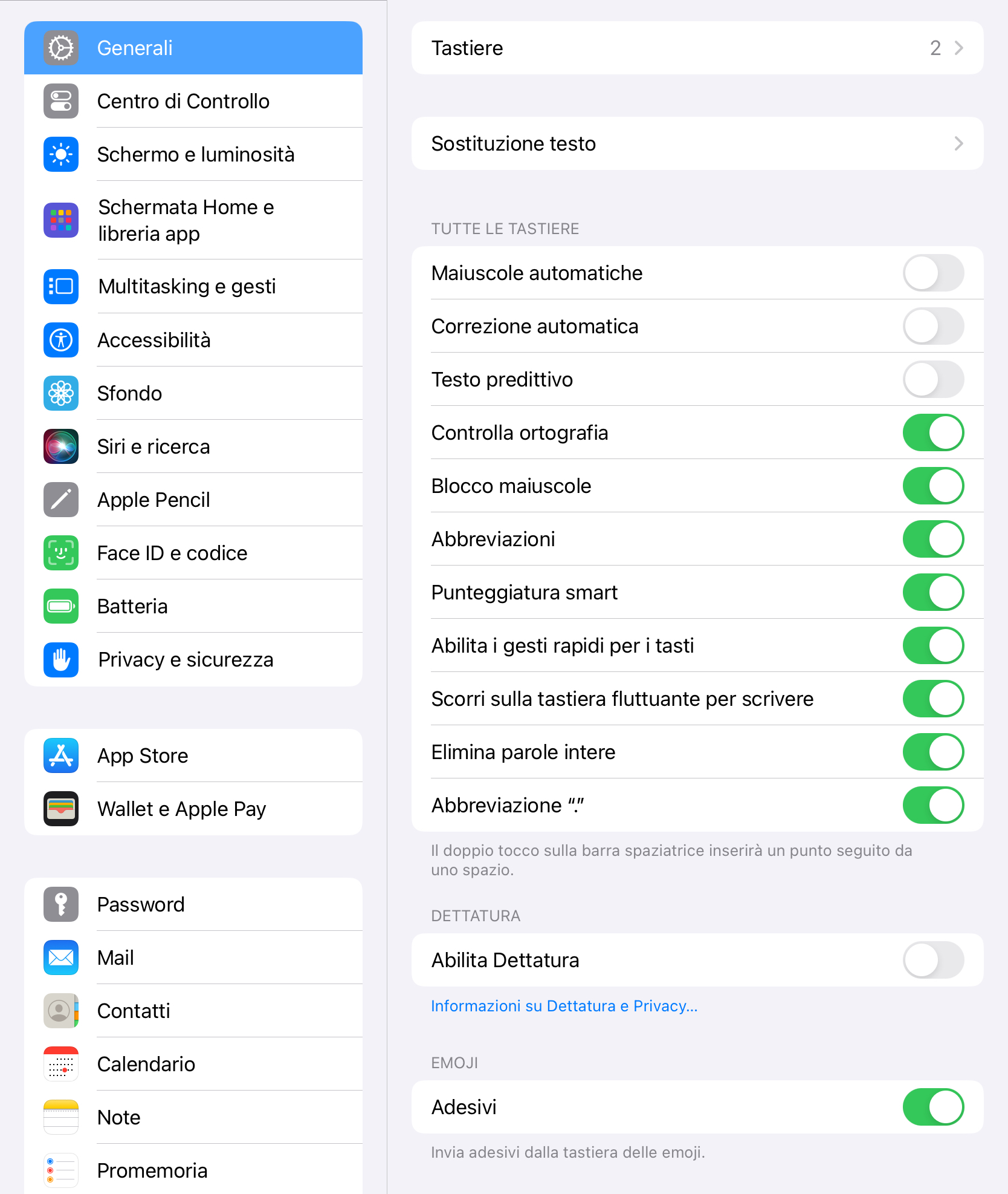impostazioni tastiera iOS, emanuele secco scrittore copywriter